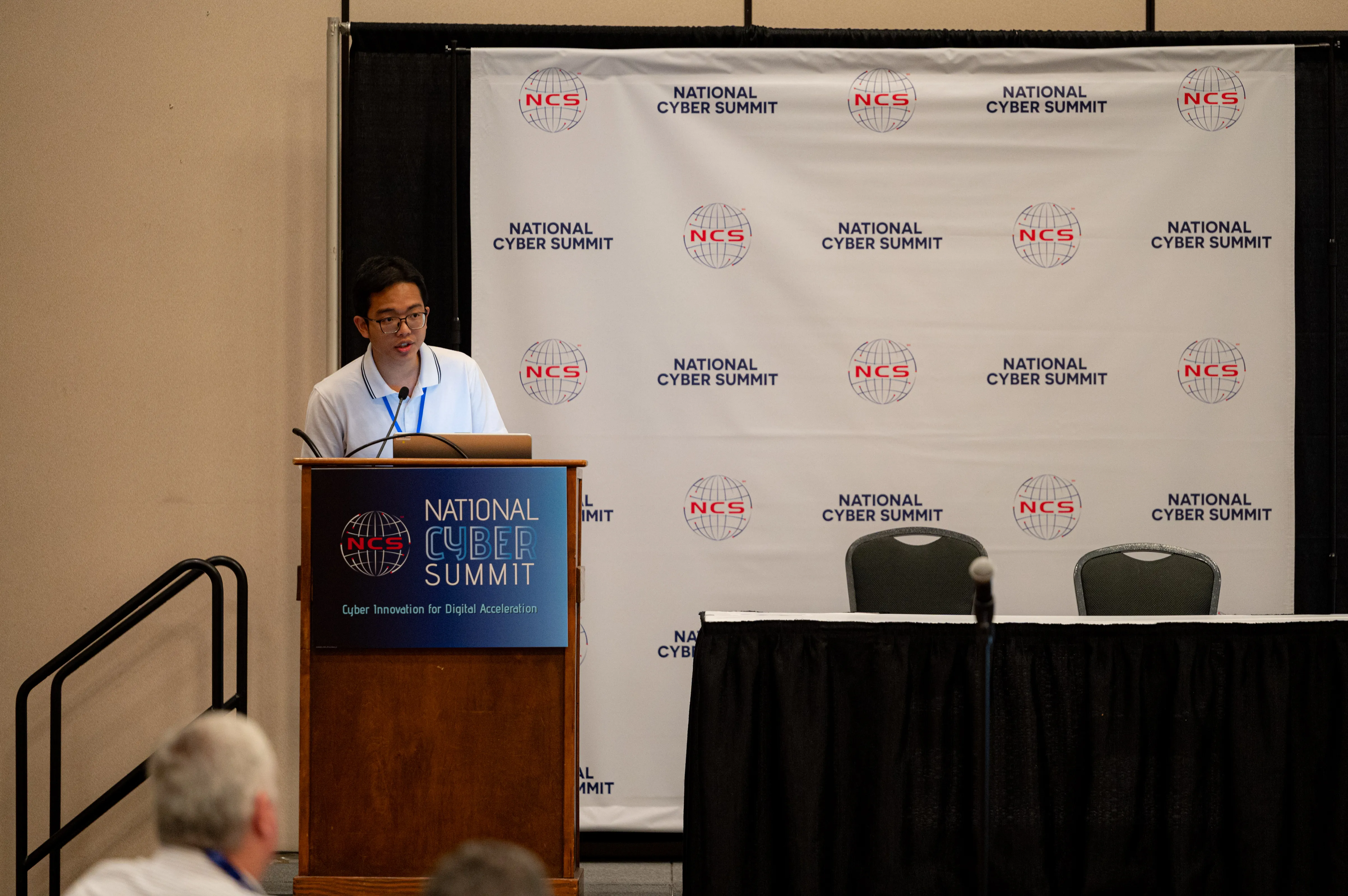 Khoi presenting at Huntsville National Cyber Summit